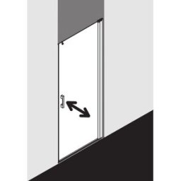 Kermi Pega porte battante 2000 -wing PE1WR07520VPK 75x200cm, argent brillant, verre de sécurité trempé clair, droite