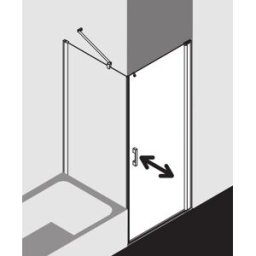 Kermi Pega porte battante 2000 -swing, sans sol PE1KR07518VUK 75x185cm, verre de sécurité trempé argent brillant SR Opaco, à droite, sur receveur de douche
