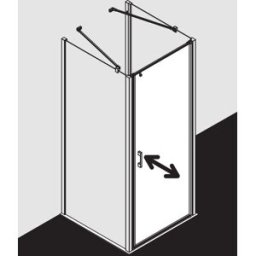 Kermi Liga porte battante pour paroi latérale LI1WR070181PK 70x185cm, brillant argent mat, verre de sécurité trempé transparent, à droite, sur receveur de douche