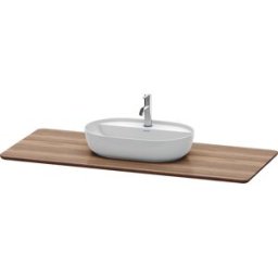 Console de lavabo Duravit Luv LU946107777 138,8x59,5x2,5cm, en bois massif, avec 1 découpe, noyer