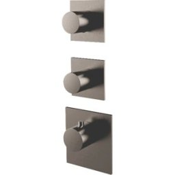 kit de garniture Herzbach Design iX PVD 2000 .40 Black Steel, pour module thermostatique Universal