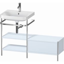 Combinaison lavabo pour meuble Duravit Happy D.2 Plus HP4850O9797 120 x 49 cm, 1 trou pour robinetterie, finition bleu clair satiné, avec console en métal