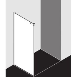 Kermi Nica 2000 latéral match1 -tlg. NITWL08320VPK 83x200cm, argent brillant, verre de sécurité trempé clair, gauche, sur la zone de douche