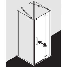Kermi Pasa XP porte battante 2000 -fl.Champ fixe pour paroi latérale PX1WR10320VAK 103x200cm, argent brillant, verre de sécurité trempé, à droite, sur la zone de douche
