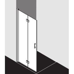 Kermi porte pliante Liga LI2YL08020VPK 80x200cm, argent brillant, verre de sécurité trempé clair, gauche