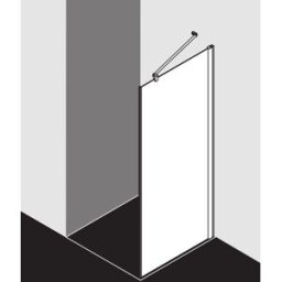 Kermi Pega panneau latéral PETWO10318VAK 103x185cm, argent brillant, verre de sécurité trempé, sur la zone de douche