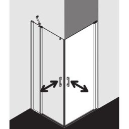Kermi Pega demi-entrée d'angle pour porte battante PE1ER09320VPK 93x200cm, argent brillant, verre de sécurité trempé clair, à droite, sur la zone de douche