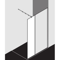 Kermi Système de verre Xb XBWIH04020VAK 40x200cm, argent brillant, verre trempé clair, verre de sécurité trempé clair