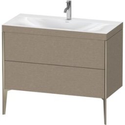 Duravit XViu Table de toilette XV4711OB111C 100x48cm, 2 2000 - out, Match2 trou de coulée, champagne mat, Cadres C, le cachemire chêne