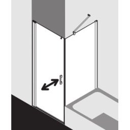 Kermi Pega porte battante 2000 -swing, sans sol PE1KL10018VPK 100x185cm, argent brillant, verre de sécurité trempé clair, gauche, sur receveur de douche
