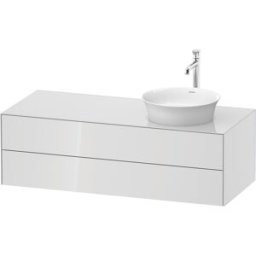 Duravit White Tulip WT4987R8585 130 x 55 cm, Blanc Brillant , suspendu, 801 tiroirs, 2000 panneau console, vasque à droite