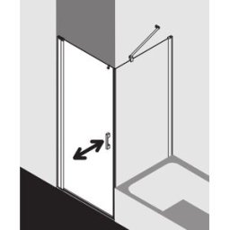 Kermi Pega porte battante 2000 -swing, sans sol PE1KL09320VYK 93 x 200 cm, verre de sécurité trempé argent brillant SR Opaco Clean, gauche, sur la zone de douche