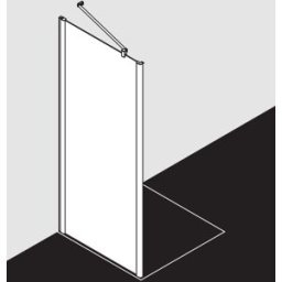 Kermi Pega panneau latéral PETWD08020VPK 80x200cm, argent brillant, verre de sécurité trempé clair, sur receveur de douche