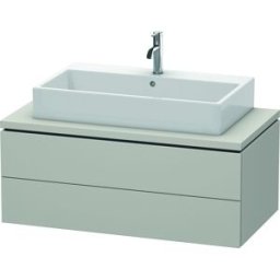 L-Cube Duravit vasque LC581900707 102 x 54,7 cm, gris béton mat, pour console, 2 tiroirs
