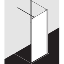 Kermi Liga panneau latéral LITWF10020VAK 100x200cm, argent / brillant, verre de sécurité trempé, avec stabilisation à 90 degrés