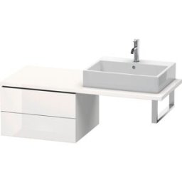 Duravit L-Cube meuble bas LC583808585 62 x 54,7 cm, blanc brillant, pour console, 2 tiroirs
