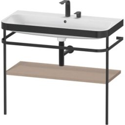 Duravit Happy D.2 Plus combinaison lavabo pour meuble HP4738E7575 97,5 x 49 cm, 2 trous pour robinetterie, lin, avec console en métal