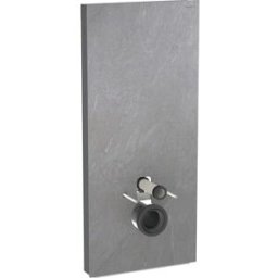 Geberit Monolith module de toilettes suspendu 131031005 hauteur 114cm, façade aspect ardoise, côté aluminium chrome noir