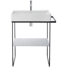 Duravit DuraSquare console en métal 0031014600 au sol, pour lavabo 235360, noir mat