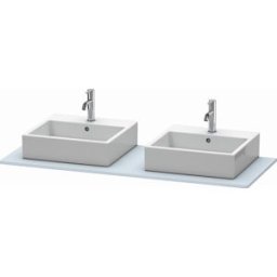 Duravit XSquare console XS063GB9797 140x55cm, avec deux découpes, bleu clair soie mat