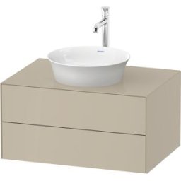 Duravit White Tulip vasque match0 WT49850H3H3 80 x 55 cm, Taupe brillant, suspendu, 2 tiroirs, plaque console 2000
