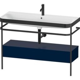 Combinaison lavabo pour meuble Duravit Happy D.2 Plus HP4744O98980000 117,5x49cm, avec console en métal, 1 trou pour robinetterie, finition satinée bleu nuit