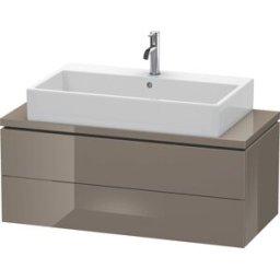 L-Cube Duravit vasque LC580908989 102 x 47,7 cm, gris flanelle brillant, pour console, 2 tiroirs
