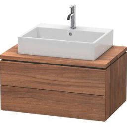 L-Cube Duravit vasque LC581707979 82 x 54,7 cm, noyer naturel, pour console, 2 tiroirs