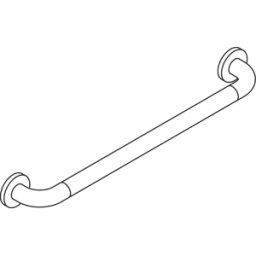 Hewi 801 poignée de bain 801.36.13698 blanc de sécurité, 600 mm, avec noyau en aluminium