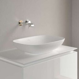 Villeroy und Boch Vasque à poser Villeroy et Boch Loop & Friends 4A4900RW 56 x 38 cm, sans plage de robinetterie, avec trop-plein, Stone White CeramicPlus