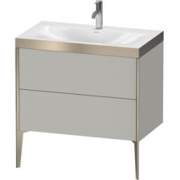 Duravit XViu Table de toilette XV4710OB107P 80x48cm, 2 2000 - out, Match2 trou de coulée, champagne mat, Cadres P, gris béton mat