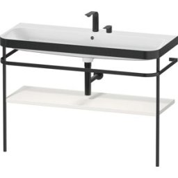 Combinaison lavabo pour meuble Duravit Happy D.2 Plus HP4739E39390000 117,5x49cm, avec console en métal, 2 trous pour robinetterie, nordic blanc