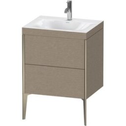 Duravit XViu Table de toilette XV4709OB111C 60x48cm, 2 2000 - out, Match2 trou de coulée, champagne mat, Cadres C, le cachemire chêne