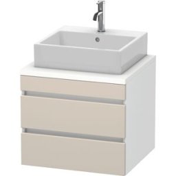 Duravit DuraStyle vasque DS531509118 60 x 54,8 cm, taupe / blanc mat, pour console, 2 tiroirs