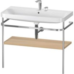 Duravit Happy D.2 Plus combinaison lavabo pour meuble HP4838E7171 97,5 x 49 cm, 2 trous pour robinetterie, chêne méditerranéen, avec console en métal
