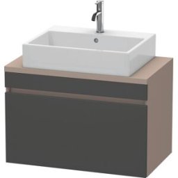 Duravit DuraStyle vasque match0 DS530204943 80 x 47,8 cm, graphite mat / basalte mat, pour console, coulissant 2000