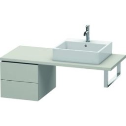 Duravit L-Cube meuble bas LC583600707 42 x 54,7 cm, gris béton mat, pour console, 2 tiroirs
