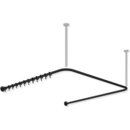 Hewi System 900 rideaux match0 900.34.30060DC 987 x 975 x 987 mm, 28 anneaux de rideaux, Inox thermolaqué noir profond mat