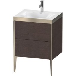 Duravit XViu Table de toilette XV4709OB172P 60x48cm, 2 2000 - out, Match2 trou de coulée, champagne mat, Cadres P, chêne foncé brossé
