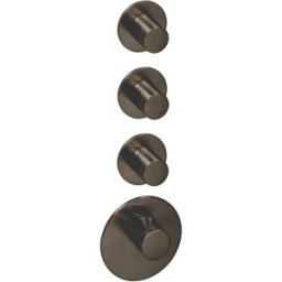 kit de garniture Herzbach Design iX PVD 2000 .40 Black Steel, pour module thermostatique Universal