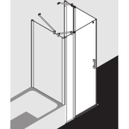 Kermi Pega Kermi -entrée d'angle pour porte battante en 2 Pega . PEEPL07518VNK 75x185cm, verre de sécurité trempé argenté brillant SR Arena C, gauche, sur receveur de douche