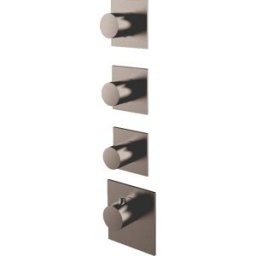 kit de garniture Herzbach Design iX PVD 2000 .40 Black Steel, pour module thermostatique Universal
