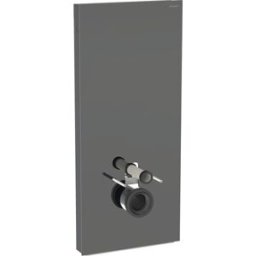 Geberit Monolith module de toilette mural 131231JK5 hauteur 114cm, façade verre lave, côté aluminium chrome noir