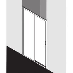 Kermi porte Liga 2 pcs. sans plancher avec champ fixe LID2L110201PK 106-111x200cm, brillant argent mat, verre de sécurité trempé clair, gauche, sur receveur de douche
