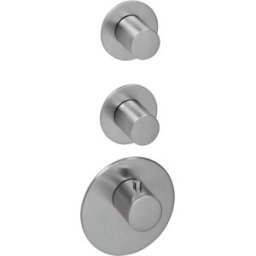 Herzbach jeu de finition Logic XL 11.522010. 2000 .09 module de thermostat Universal , 3 Inox tableau de bord ronds, Inox brossé