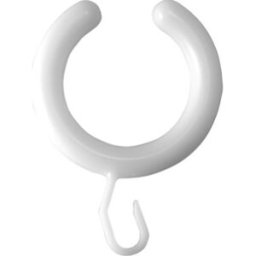 Anneau de rideau de douche ASW 189010 Ø 32 mm, ouvert en haut, blanc en plastique
