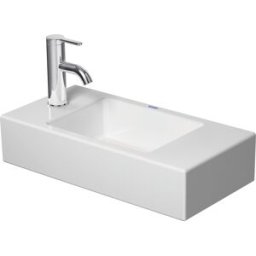 Duravit Vero Air vasque meuble 07245000091 50 x 25 cm, sans trop-plein, avec plage de robinetterie, trou pour robinetterie à gauche, blanc WonderGliss