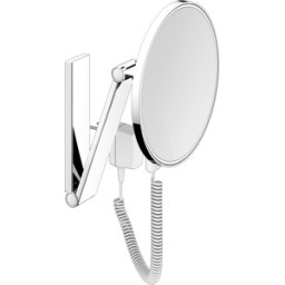 Keuco iLook_move Miroirs cosmétiques 17612039001 beleuchtet , Ø 212 mm, câble spiralé, bronze brossé, transformateur enfichable
