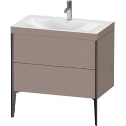 Duravit XViu Table de toilette XV4710OB243C 80x48cm, 2 2000 - out, Match2 trou de coulée, noir mat, Cadres C, le basalte mat