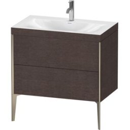 Duravit XViu Table de toilette XV4710OB172C 80x48cm, 2 2000 - out, Match2 trou de coulée, champagne mat, Cadres C, brossé chêne foncé